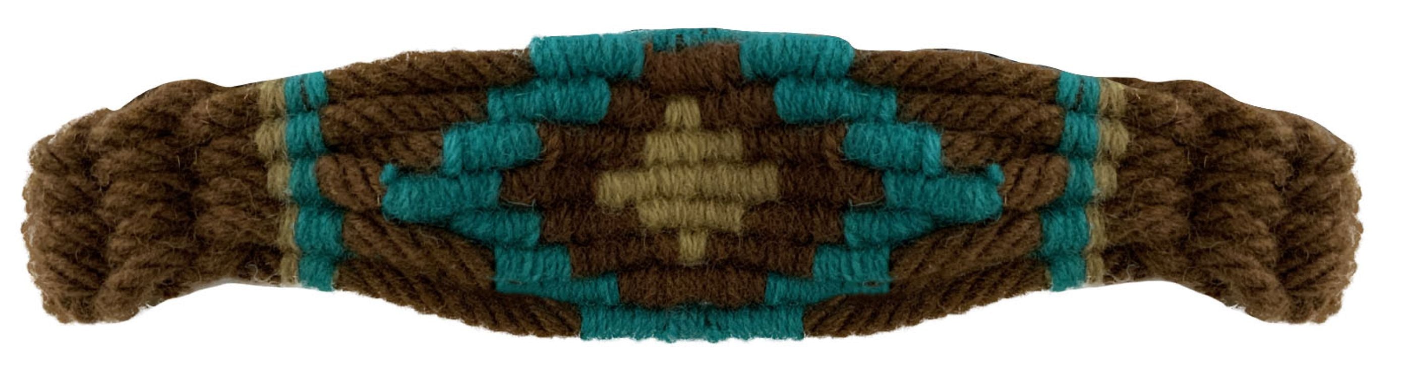 Showman Adjustable Mohair Wool Bronc Halter - Brown/Teal