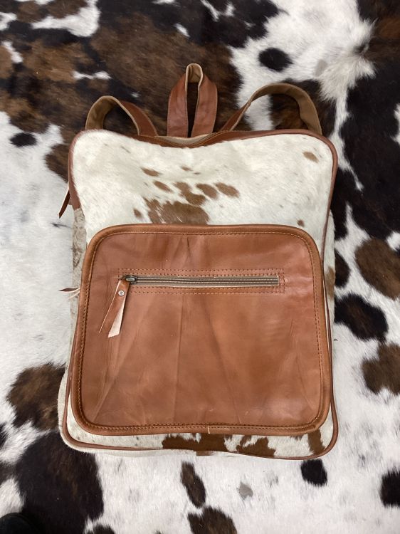 Klassy Cowgirl Naturally Classic Cowhide Leather Upcycled Backpack Bag