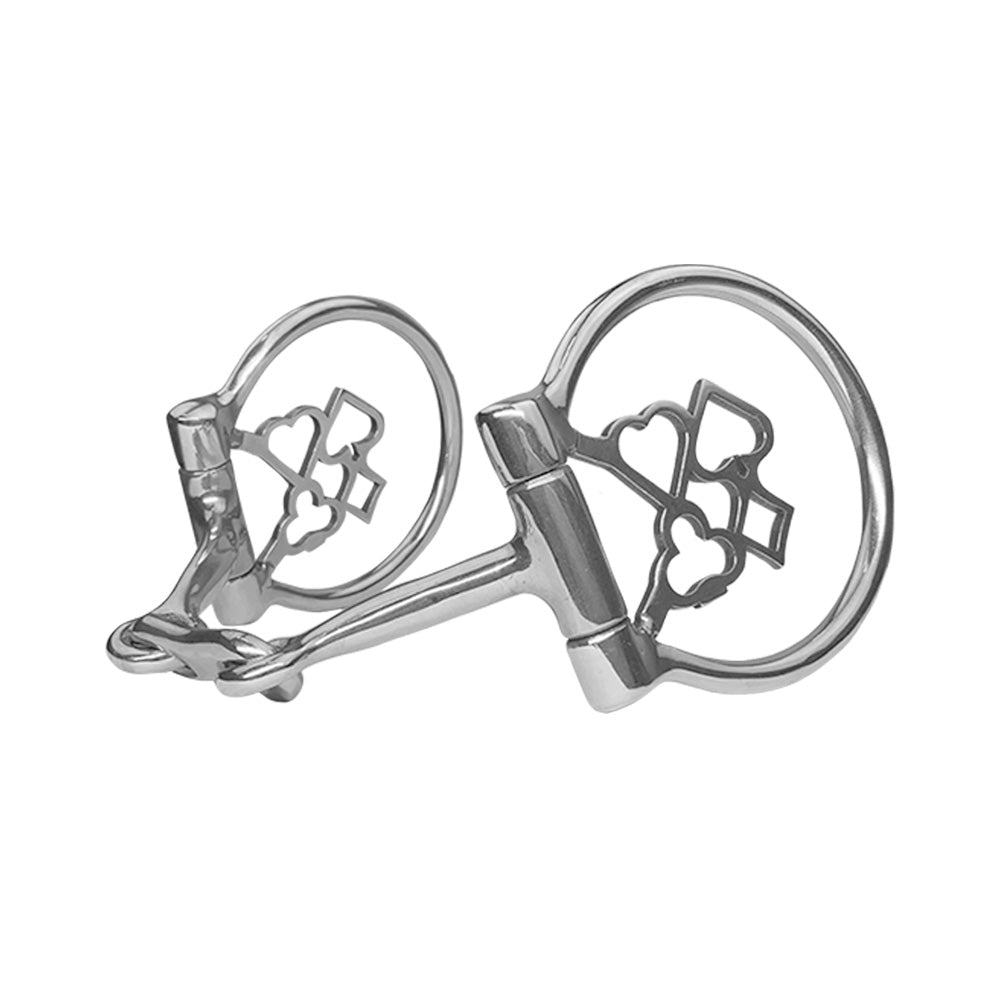 Showman Gambler Stainless Steel D-Ring Dogbone Snaffle Bit