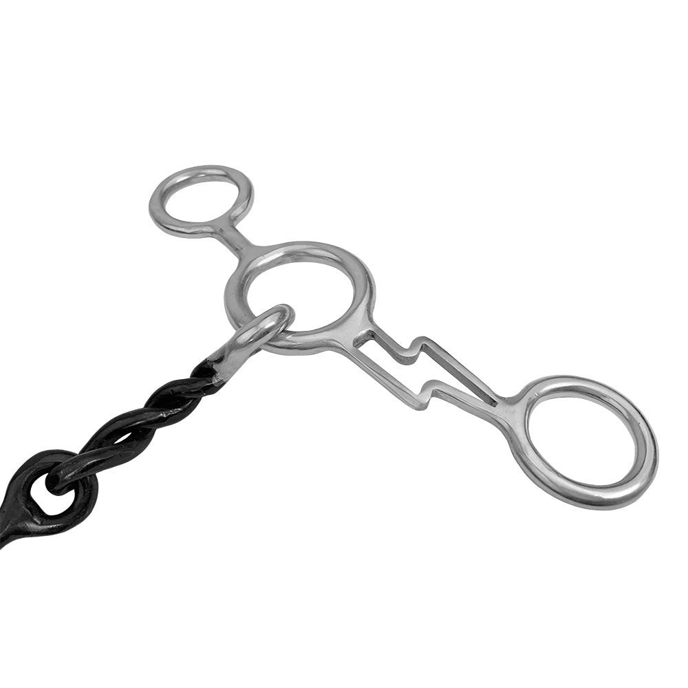 Showman Thunderbolt Stainless Steel JR Cowhorse Twisted Dogbone Snaffle