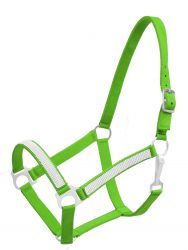 Average Horse Size Nylon Glitter Halter with Neoprene Lined Nose and Crown - View 1
