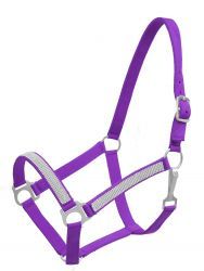 Average Horse Size Nylon Glitter Halter with Neoprene Lined Nose and Crown - View 4