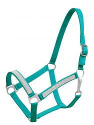 Average Horse Size Nylon Glitter Halter with Neoprene Lined Nose and Crown - View 6