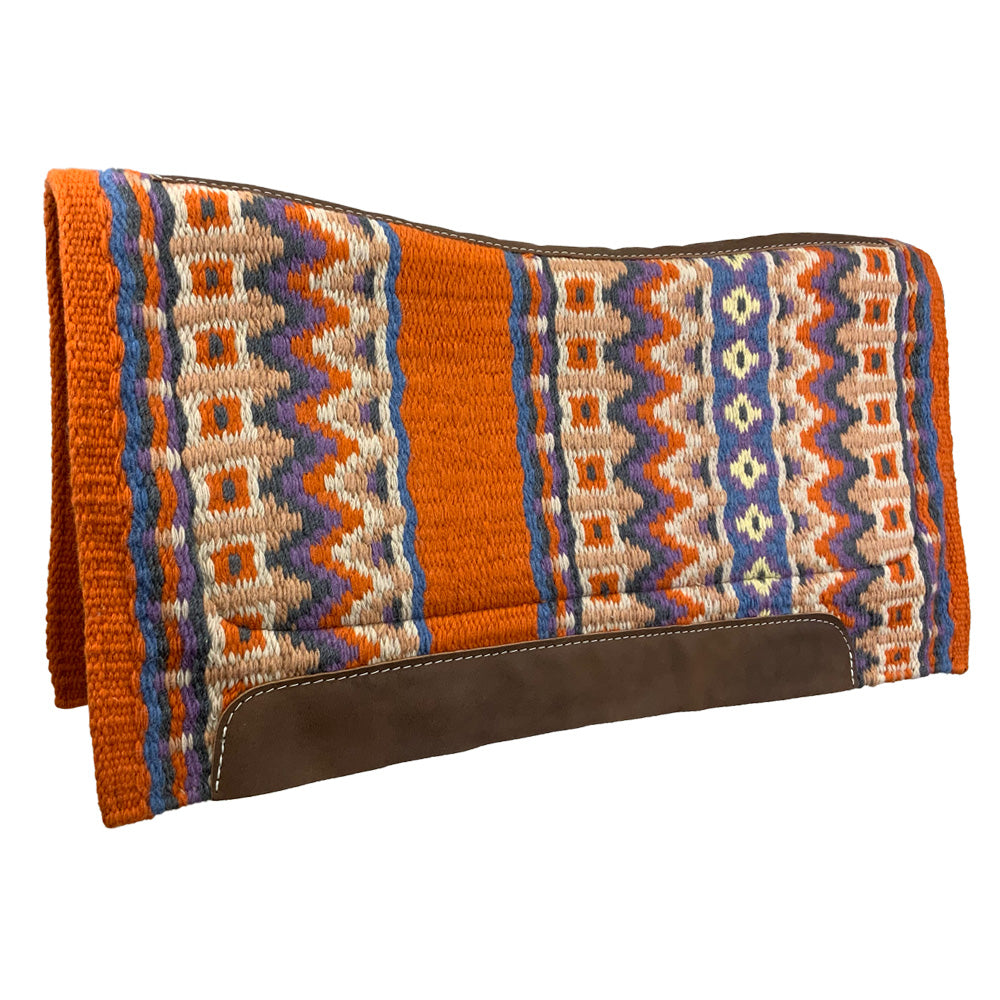 Showman 36" X 34" Wool Top Contoured Memory Felt Bottom Saddle Pad - Summer Sunsets