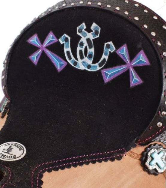 01012: 12" Double T youth barrel style saddle set Youth Saddle Double T