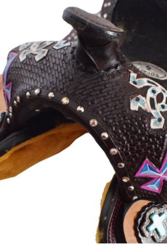 01012: 12" Double T youth barrel style saddle set Youth Saddle Double T