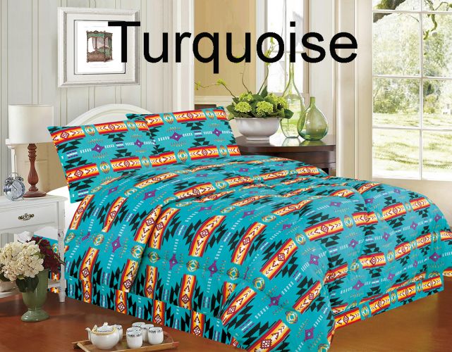 0446: 4 piece King Size Southwest Design Luxury Comforter Set Primary Showman Saddles and Tack