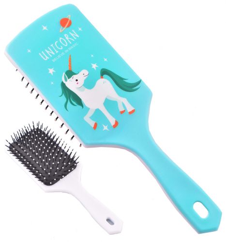 08014A-6: Teal "Believe in Magic" Unicorn Mane and Tail Brush Comb Showman Saddles and Tack