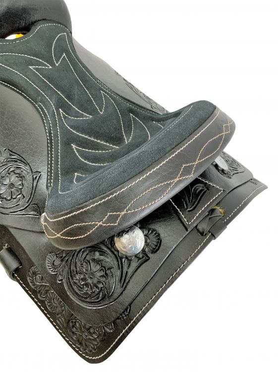 10", 12" Youth Western style pony saddle with floral tooled accents Default Shiloh