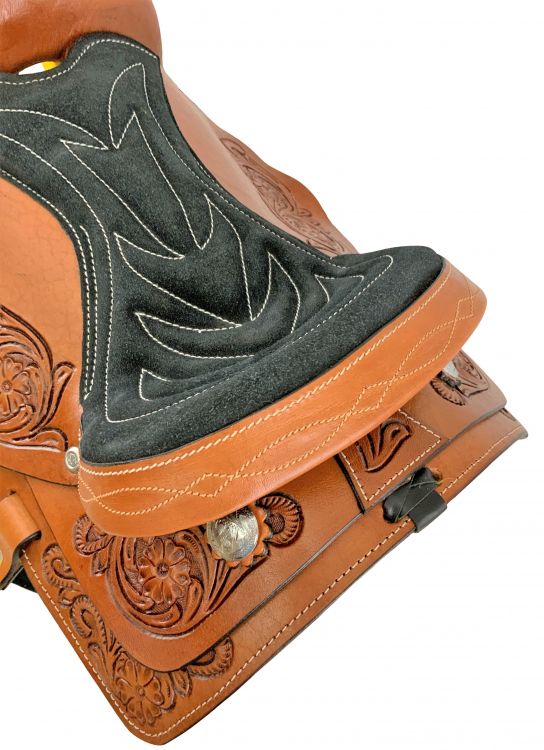 10", 12" Youth Western style pony saddle with floral tooled accents Default Shiloh