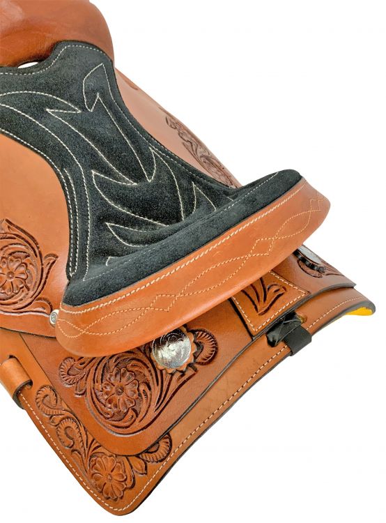 10", 12" Youth Western style pony saddle with floral tooled accents Default Shiloh