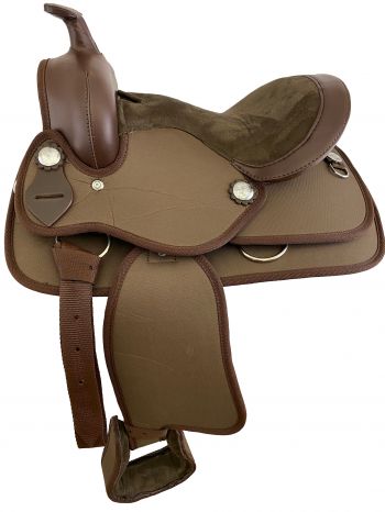10" Nylon Cordura Pony Saddle w/ Suede Leather Seat 609010 Pony Saddle Showman Saddles and Tack Brown