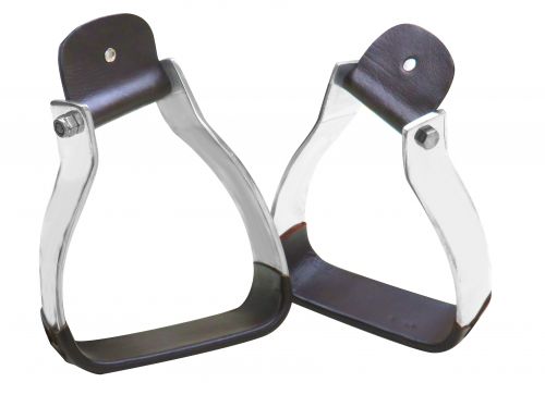 1020: Showman® Angled aluminum angled stirrups with twisted neck Stirrups Showman