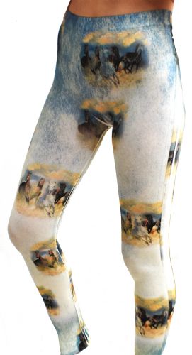 1182LEG: "Wild and Free" Running Horse Leggings Primary Showman Saddles and Tack