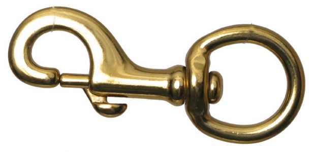 12260-2: 4 3/4" X 1 1/4" Brass plated bolt snap Primary Showman Saddles and Tack
