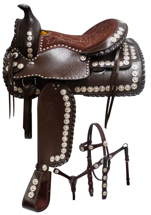 1261: 16", 17" Double T Parade Style Saddle Show Saddle Double T