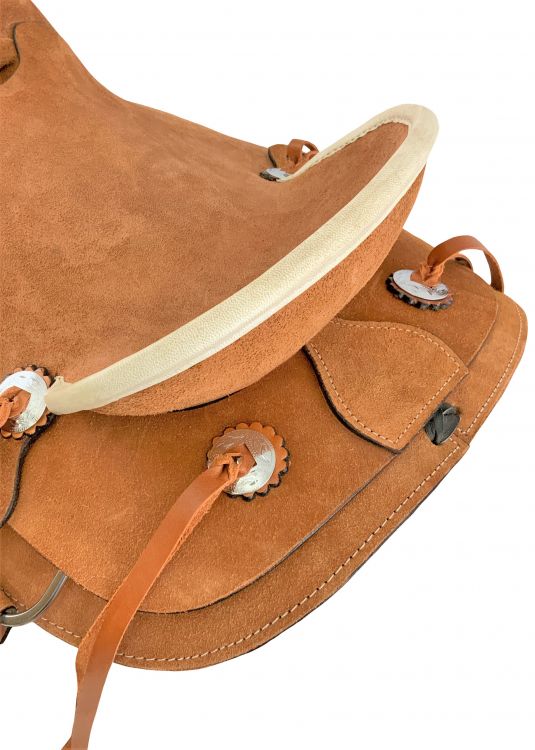 13" Wade Style Rough Out Youth Saddle with rawhide accents Default Shiloh