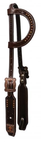 13087: Showman ® Argentina cow leather single ear headstall Headstall Showman