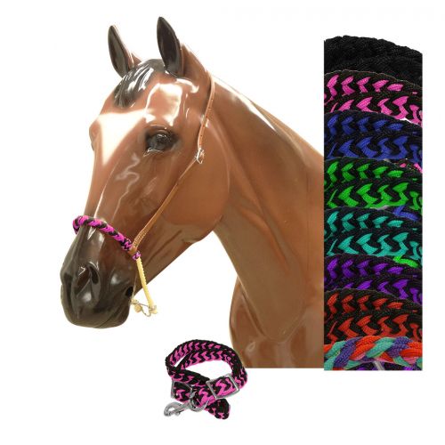 13203: Showman® Braided nylon rope noseband and nylon tie down Tie Down Showman