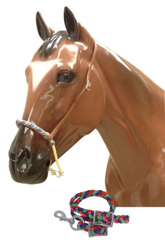 13203: Showman® Braided nylon rope noseband and nylon tie down Tie Down Showman