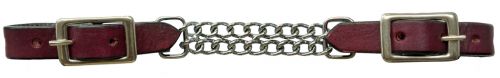 1326: Showman ® leather curb with double chain Bits Showman