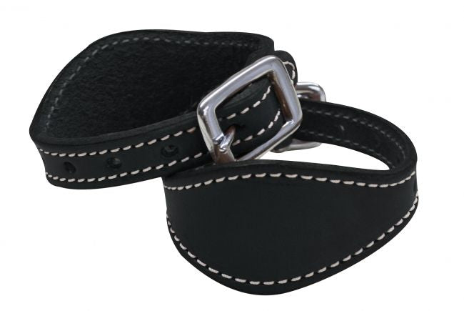 1355: Stitched leather stirrup hobbles Primary Showman Saddles and Tack