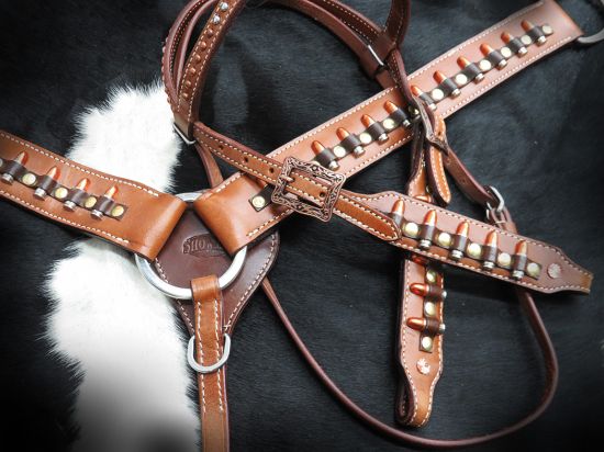 13558: Showman ® " Ammo Belt" Headstall and breast collar set Headstall & Breast Collar Set Showman