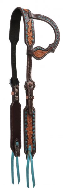 13603: Showman ® Argentina cow leather single ear headstall Headstall Showman