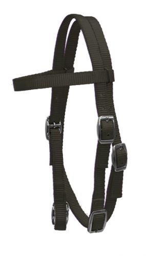 13797: Showman ® Pony Size Premium nylon browband headstall Headstall Showman