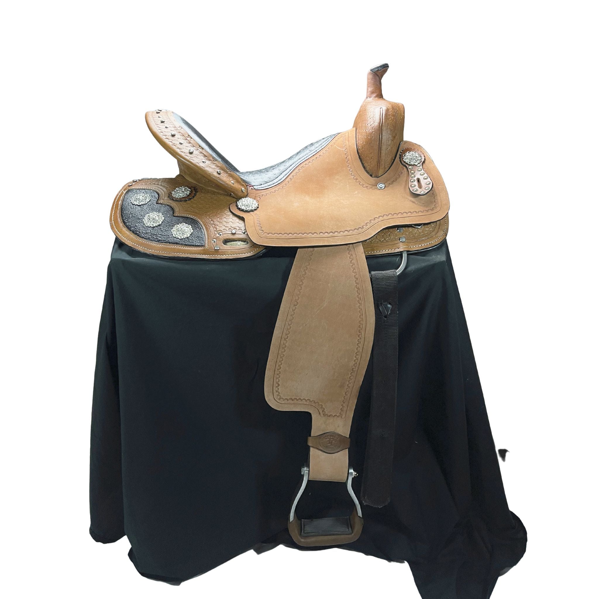 14", 15", 16" Double T Barrel Saddle Set 041X Barrel Saddle Double T Saddlery