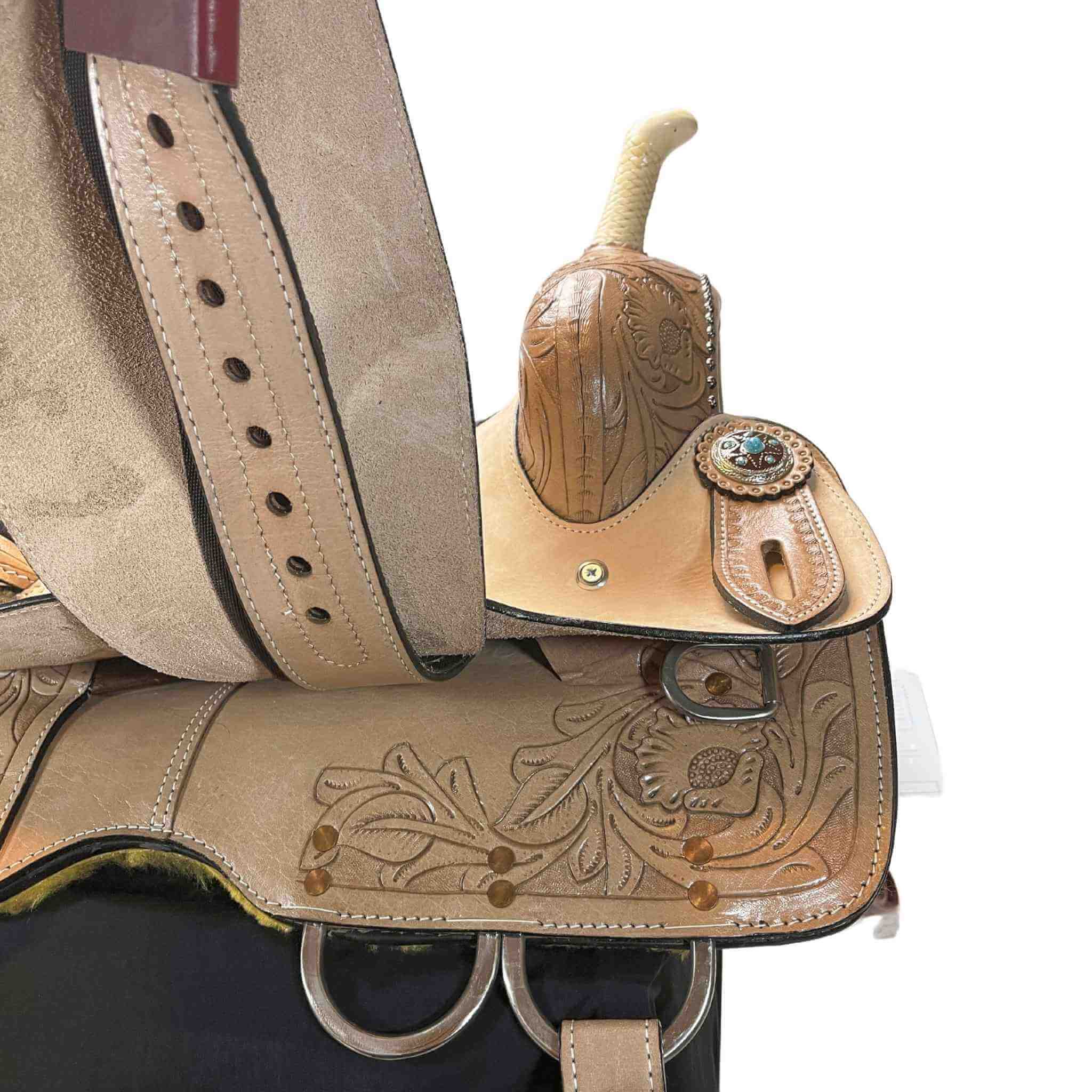14" - 16" Double T Western Barrel Saddle 6568 Barrel Saddle Double T