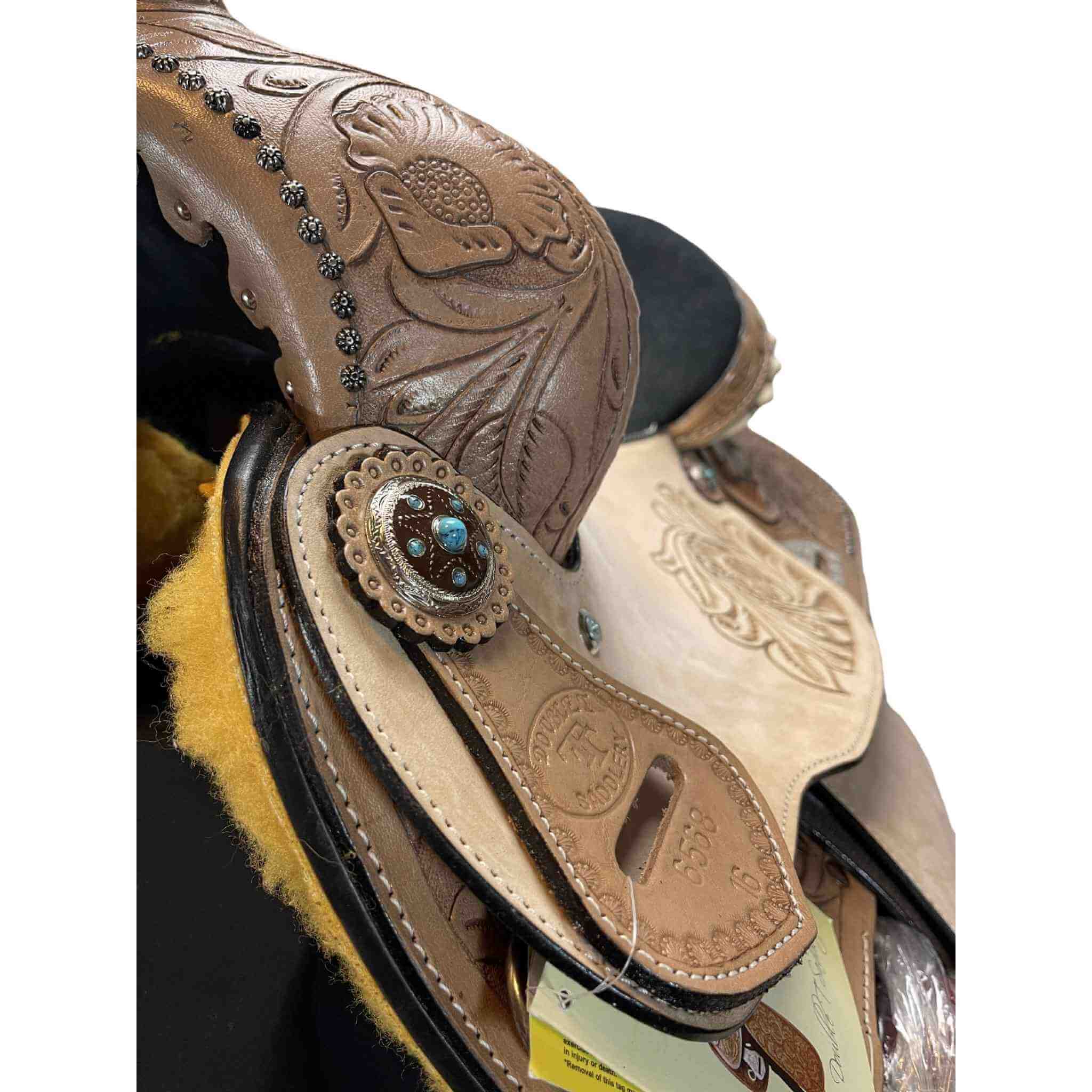 14" - 16" Double T Western Barrel Saddle 6568 Barrel Saddle Double T