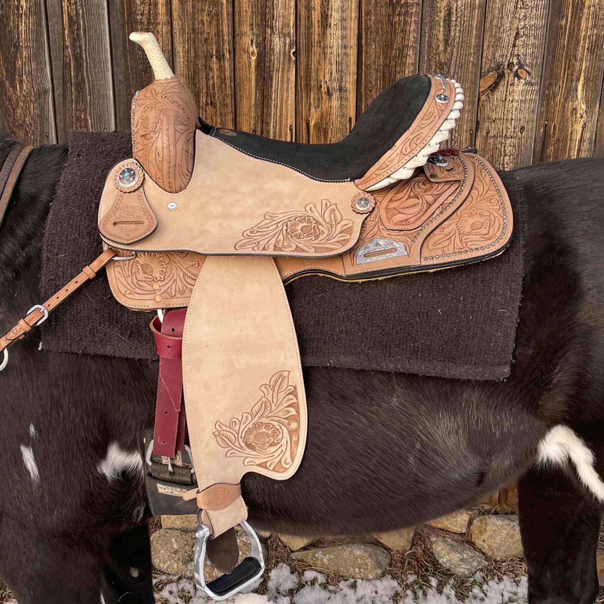 14" - 16" Double T Western Barrel Saddle 6568 Barrel Saddle Double T