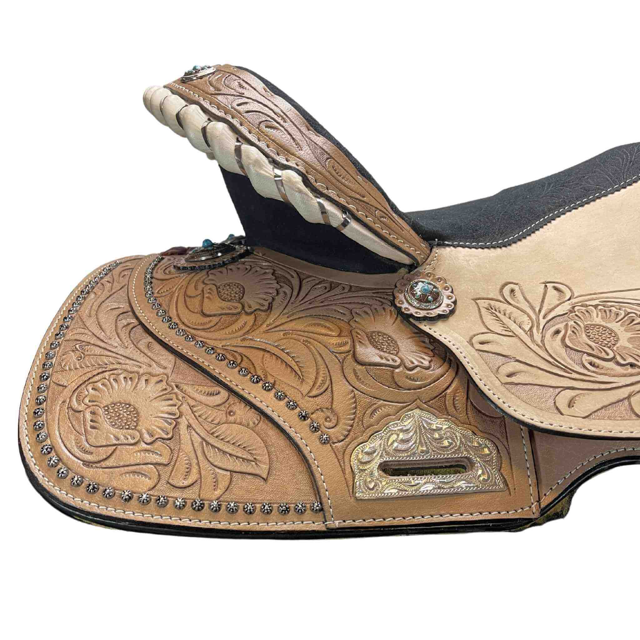 14" - 16" Double T Western Barrel Saddle 6568 Barrel Saddle Double T