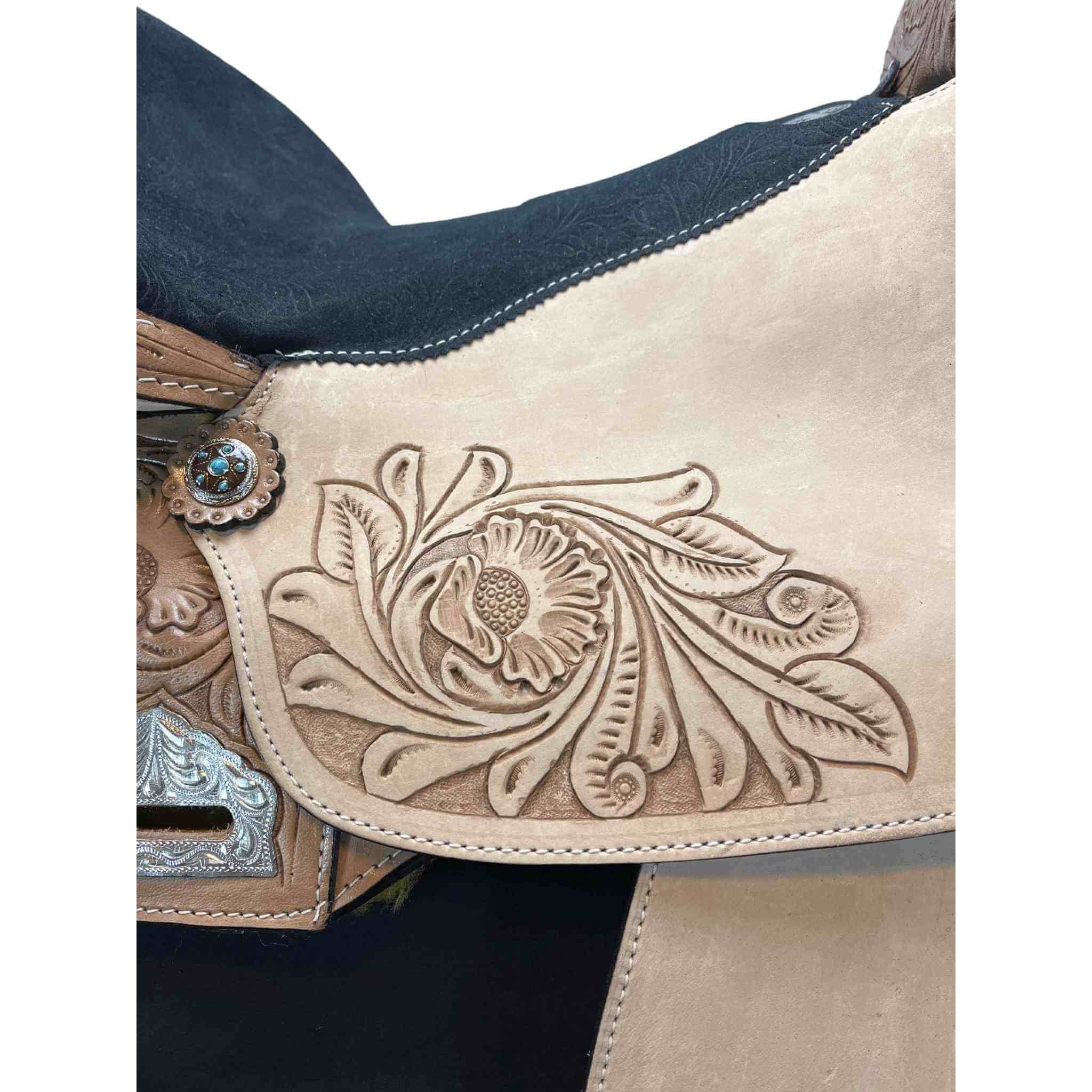 14" - 16" Double T Western Barrel Saddle 6568 Barrel Saddle Double T