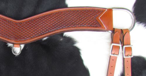 14005: Showman ® Basketweave tooled tripping collar Breast Collar Showman