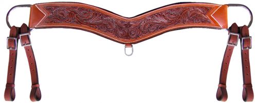14009: Showman ® Floral tooled tripping collar Breast Collar Showman