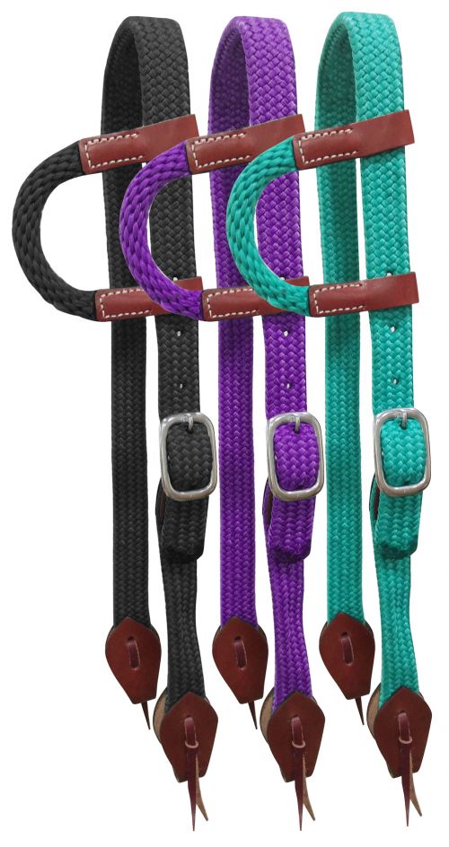 14337: Showman ® Nylon One Ear Headstall with leather accents Primary Showman