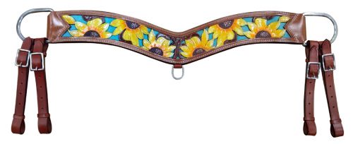 14339: Showman ® Hand Painted Sunflower tripping collar Breast Collar Showman