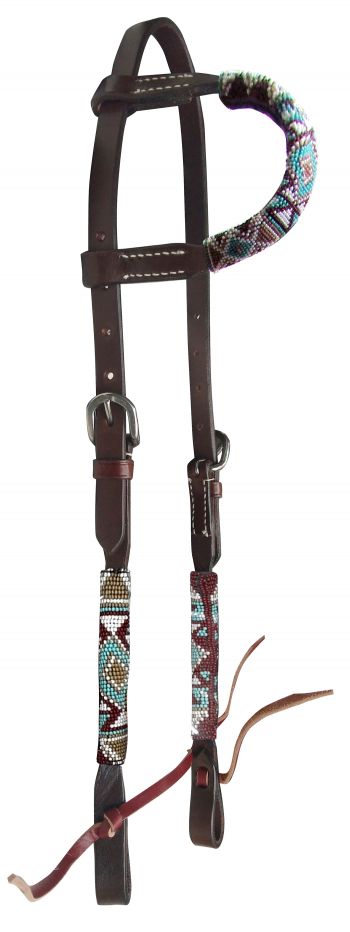 14406: Showman ® Beaded one ear headstall with southwest design Primary Showman