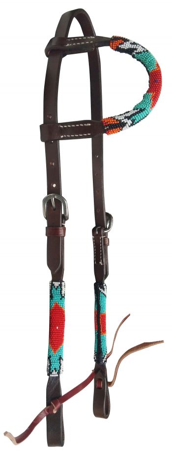 14407: Showman ® Beaded one ear headstall with southwest design Primary Showman