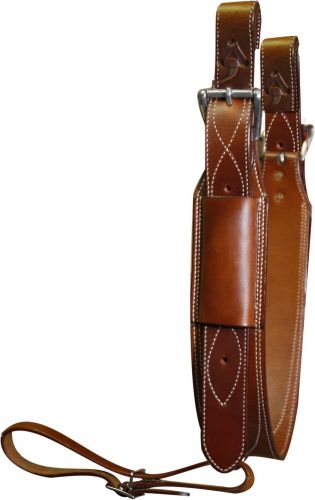 14447: Showman ® Premium leather heavy duty 3" wide leather back cinch with rollar buckles Cinch Showman