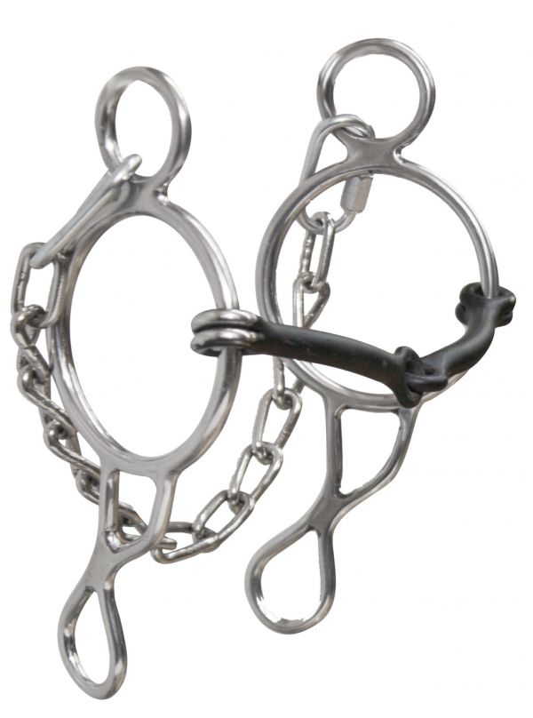 1525A: Showman ® Stainless steel wonder bit with 5" sweet iron broken mouth and 7" cheeks with cha Bits Showman