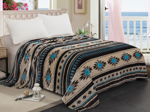 1557-1709: Queen Size Silk Touch blanket with southwest design Primary Showman Saddles and Tack