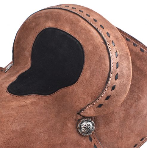 15844: 12", 13" Double T Youth/Pony Chocolate Roughout Barrel Saddle Youth Saddle Double T