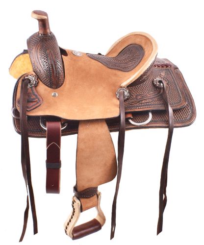 1584712: 12" Double T Hard Seat Roper Saddle Youth Saddle Double T