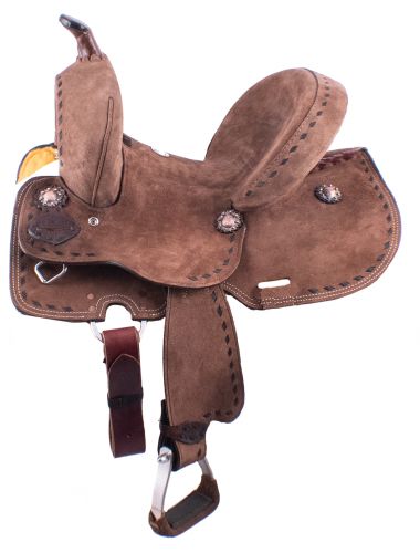 1585010: 10" Double T Youth Hard Seat Barrel Saddle Youth Saddle Double T