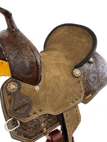 1585610: 10" Double T Youth Hard Seat Barrel Saddle Youth Saddle Double T