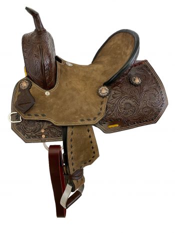 1585610: 10" Double T Youth Hard Seat Barrel Saddle Youth Saddle Double T