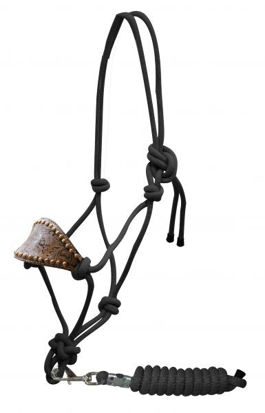 15879: Showman™ Cowboy Halter with Padded Bronc Style Nose Cowboy Halter Showman
